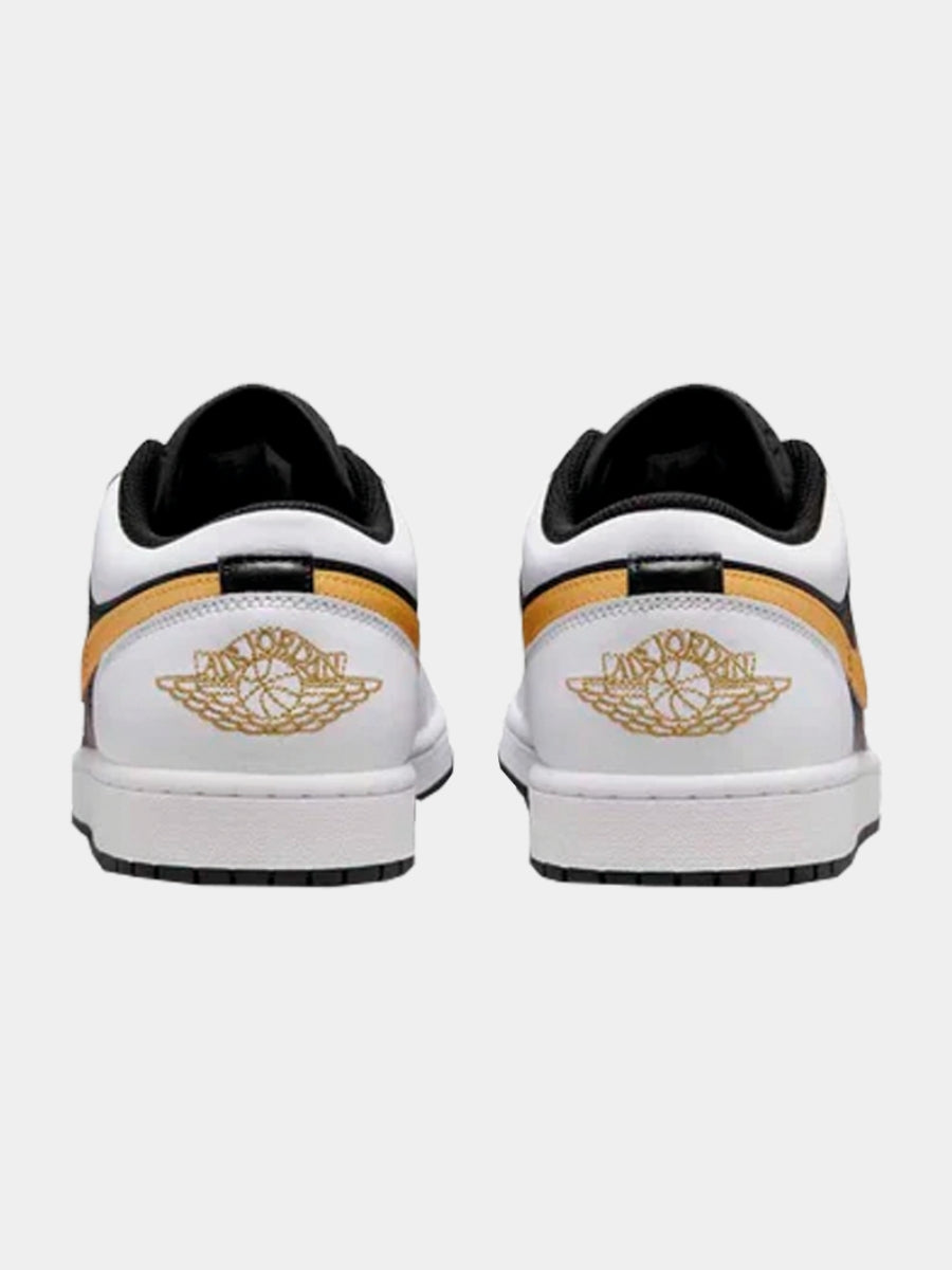 JORDAN 1 LOW WHITE BLACK METALLIC SWOOSH