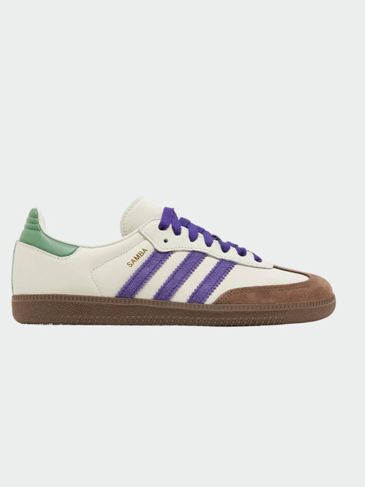 TENIS ADIDAS SAMBA OG OFF WHITE CORE PURPLE GREEN BROWN