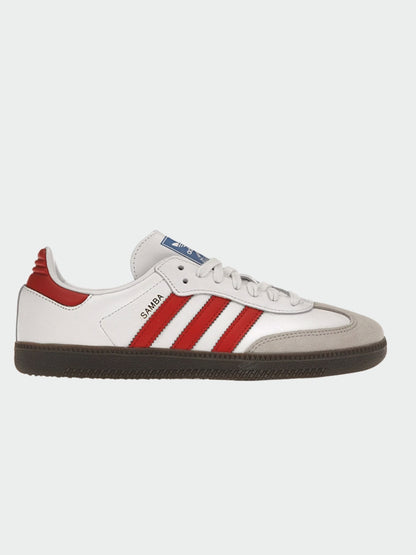 TENIS ADIDAS SAMBA OG WHITE BETTER SCARLET