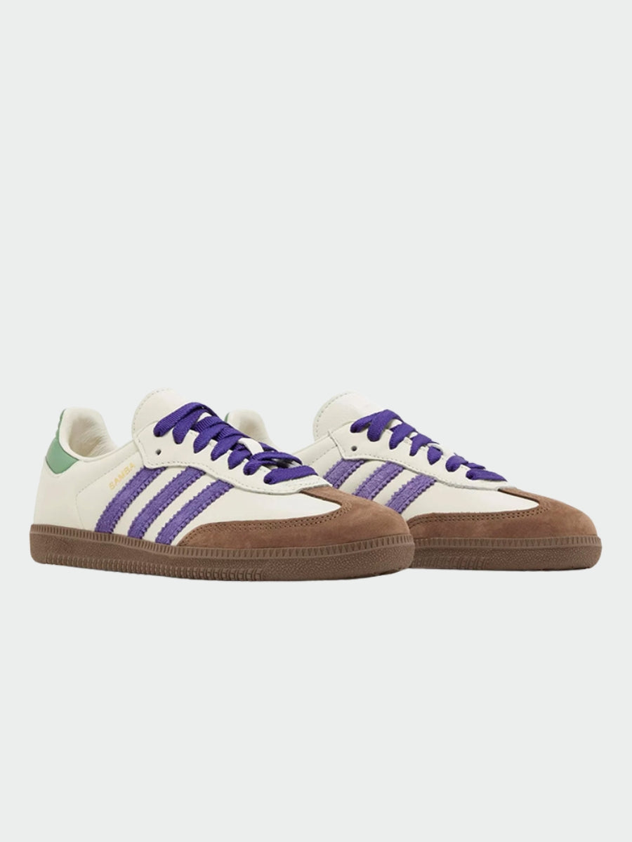 TENIS ADIDAS SAMBA OG OFF WHITE CORE PURPLE GREEN BROWN