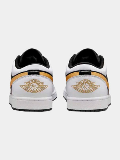JORDAN 1 LOW WHITE BLACK METALLIC SWOOSH