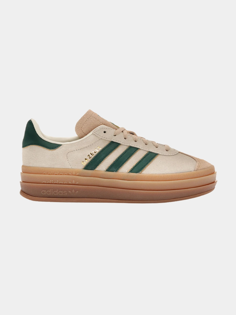 TENIS ADIDAS GAZELLE BOLD MAGIC BEIGE COLLEGIATE GREEN