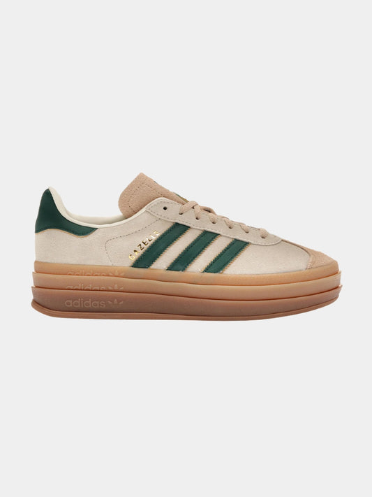 TENIS ADIDAS GAZELLE BOLD MAGIC BEIGE COLLEGIATE GREEN
