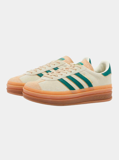 TENIS ADIDAS GAZELLE BOLD MAGIC BEIGE COLLEGIATE GREEN