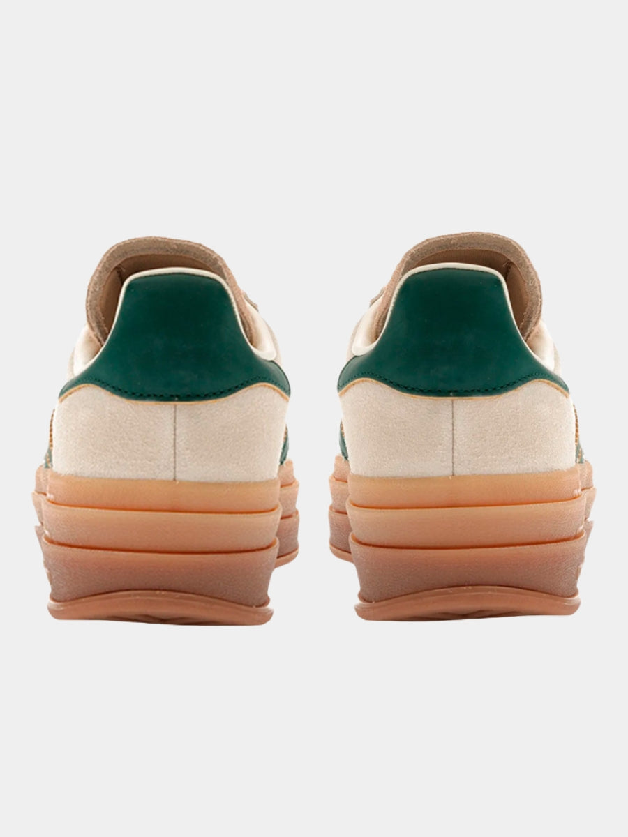 TENIS ADIDAS GAZELLE BOLD MAGIC BEIGE COLLEGIATE GREEN