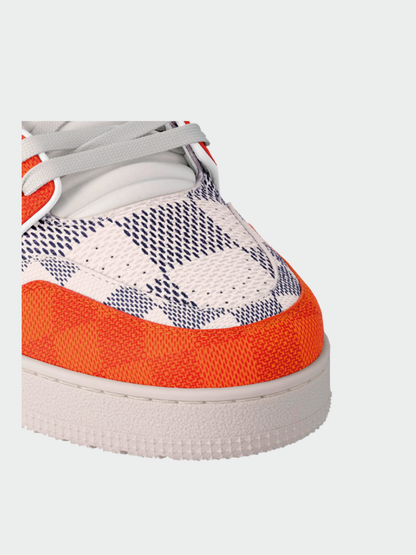 TENIS LOUIS VUITTON LV TRAINER DAMIER WHITE ORANGE
